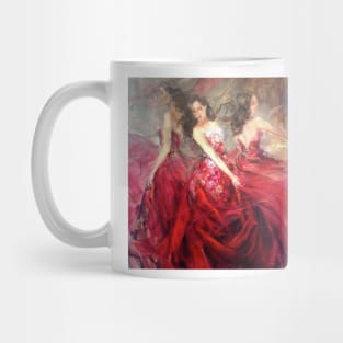 Three girls in red Mug